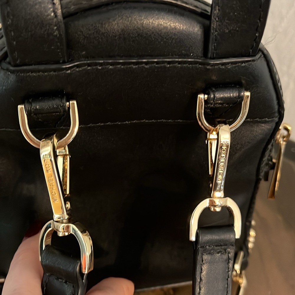 Michael Kors Black Mini Bag with Gold Accents - Picture 14 of 15